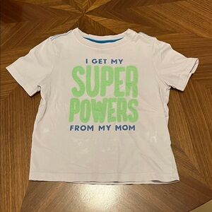 Kids White and Green Graphic Tee